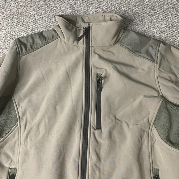 Black Diamond Mens Jacket Medium Beige Green Softshell Full Zip Pockets Outdoors - Picture 2 of 10
